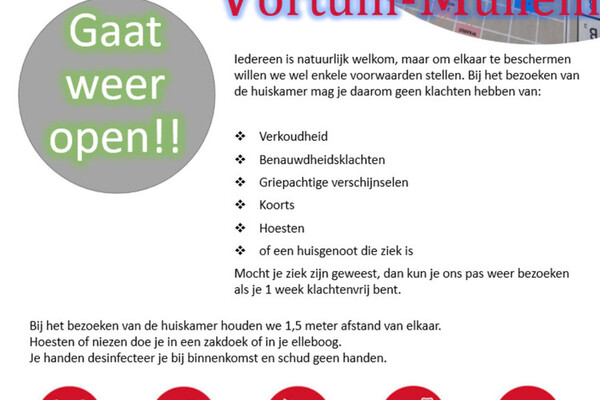 Huiskamer weer geopend