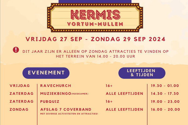 Programma Kermis Vortum-Mullem 2024